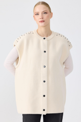 22018 OMZU TAŞ İŞLEMELİ TRİKO YELEK