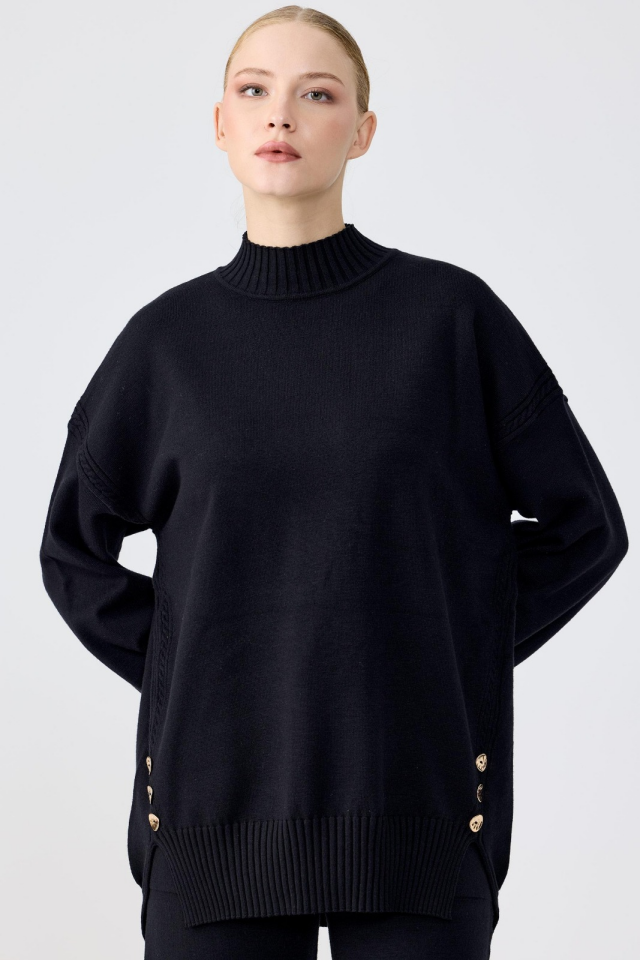 22003 YANLARI DÜĞMELİ TRİKO İKİLİ TAKIM