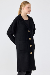 22012 KRAVUZE YAKA GOLD DÜĞMELİ TRİKO HIRKA