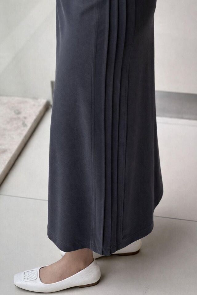 SZ-5461 SENTEZ YANI NERVÜRLÜ ETEK #12-25# 1 - SİYAH