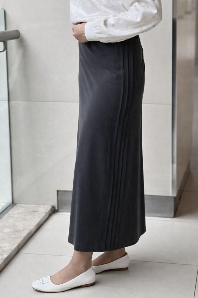 SZ-5461 SENTEZ YANI NERVÜRLÜ ETEK #12-25# 1 - SİYAH