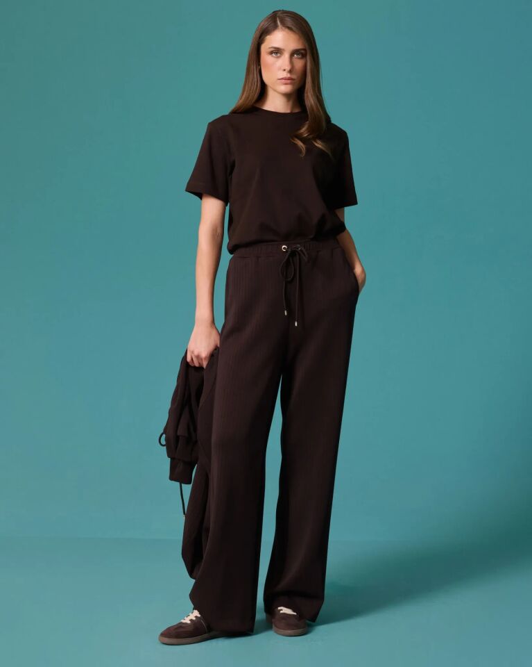 10010 BAĞCIKLI BEL DETAYLI FİTİLLİ PANTALON #2026#