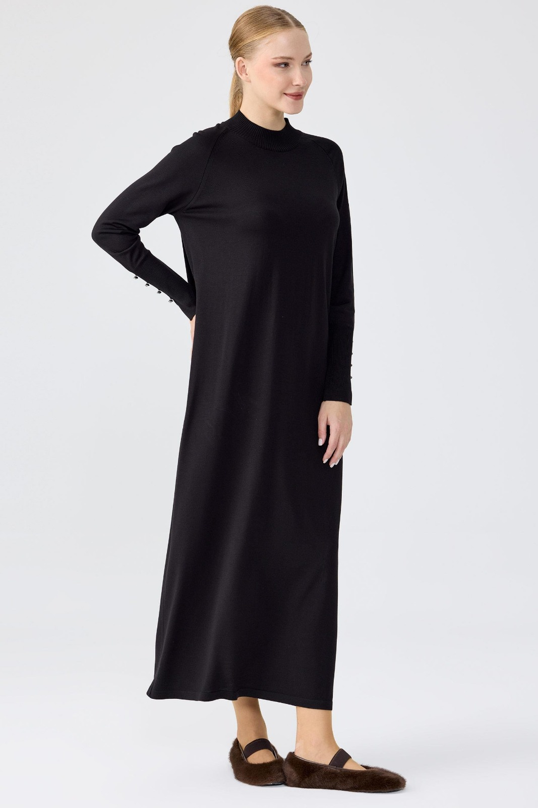 21597 YARIM BALIKÇI TRİKO ELBİSE