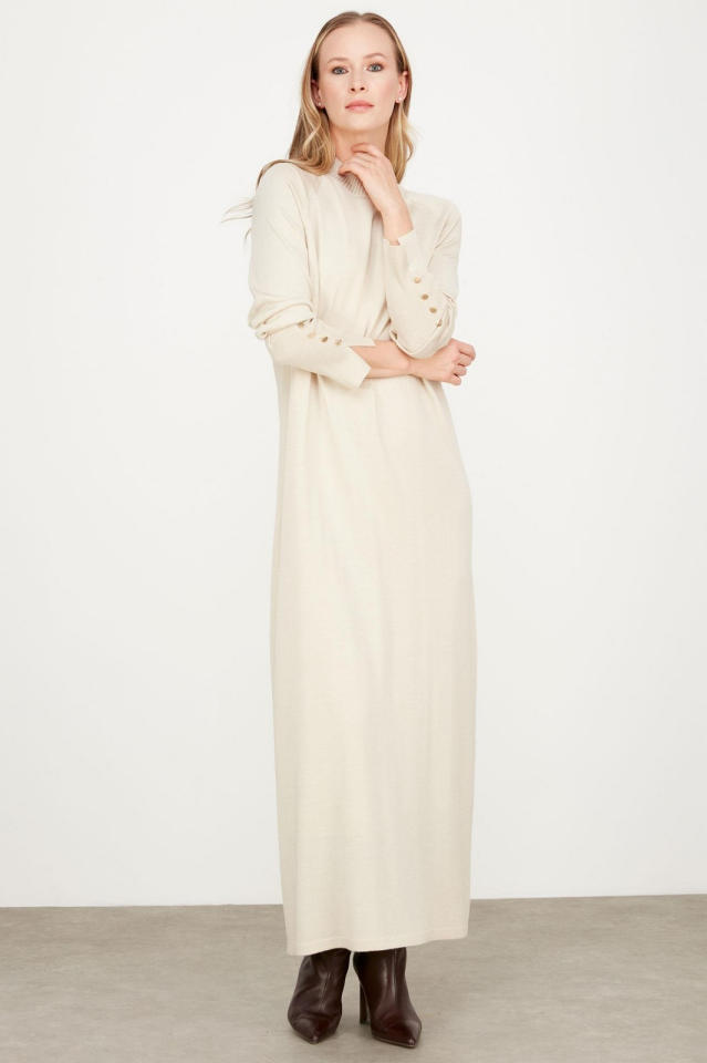 21597 YARIM BALIKÇI TRİKO ELBİSE