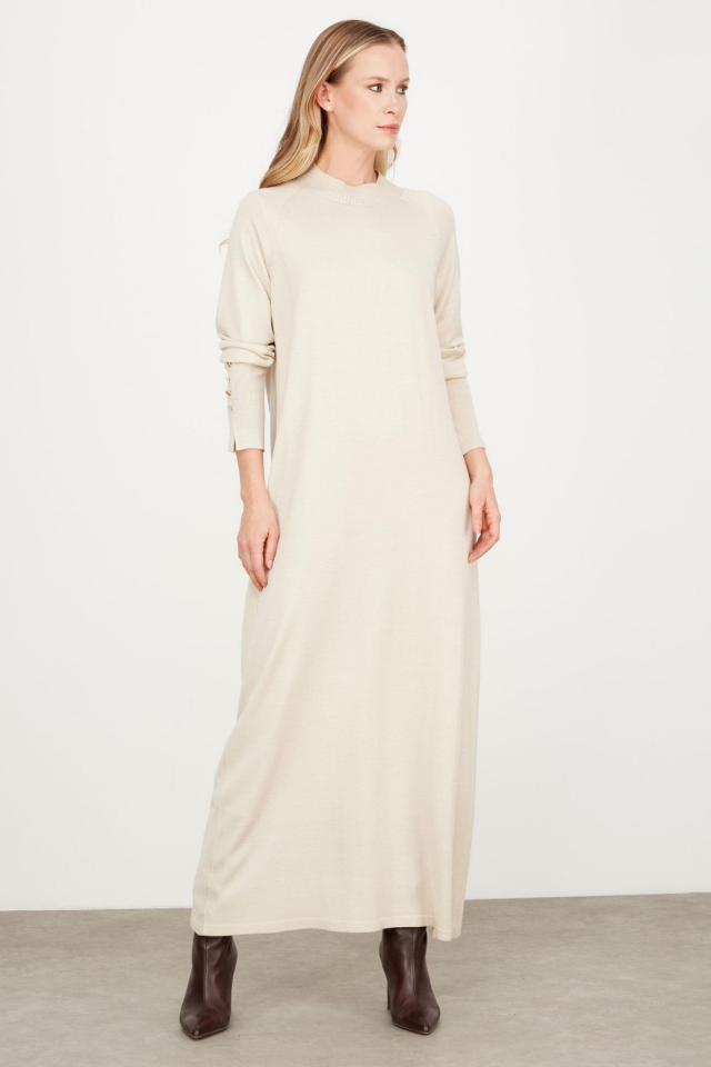 21597 YARIM BALIKÇI TRİKO ELBİSE