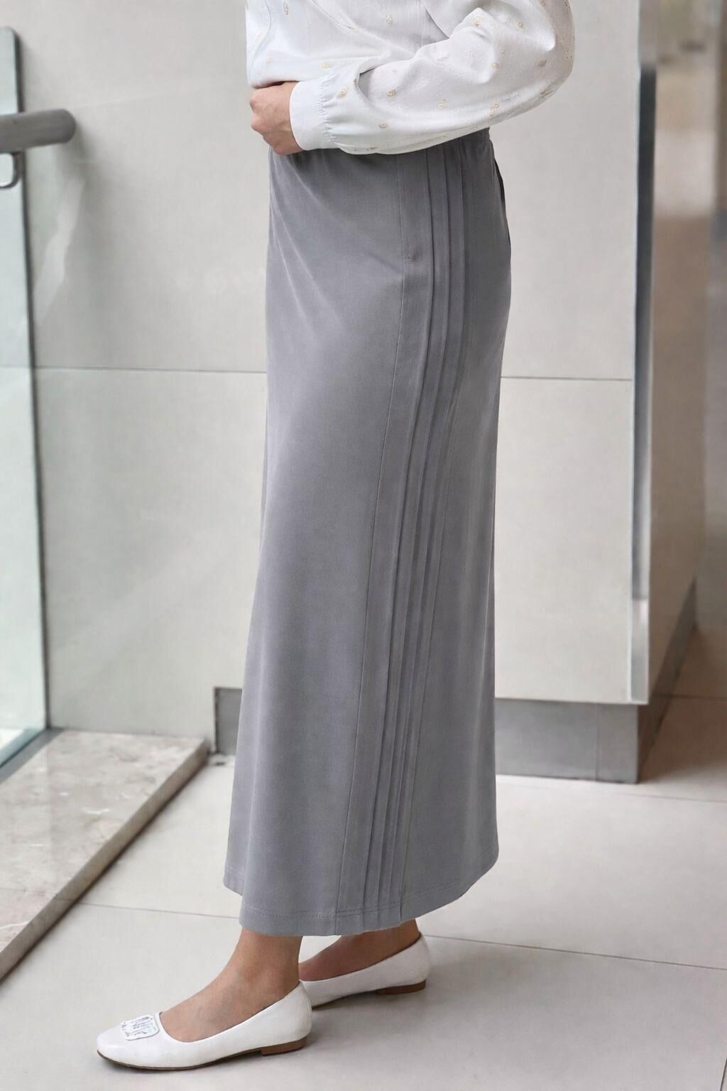 SZ-5461 SENTEZ YANI NERVÜRLÜ ETEK #12-25# 1 - gri