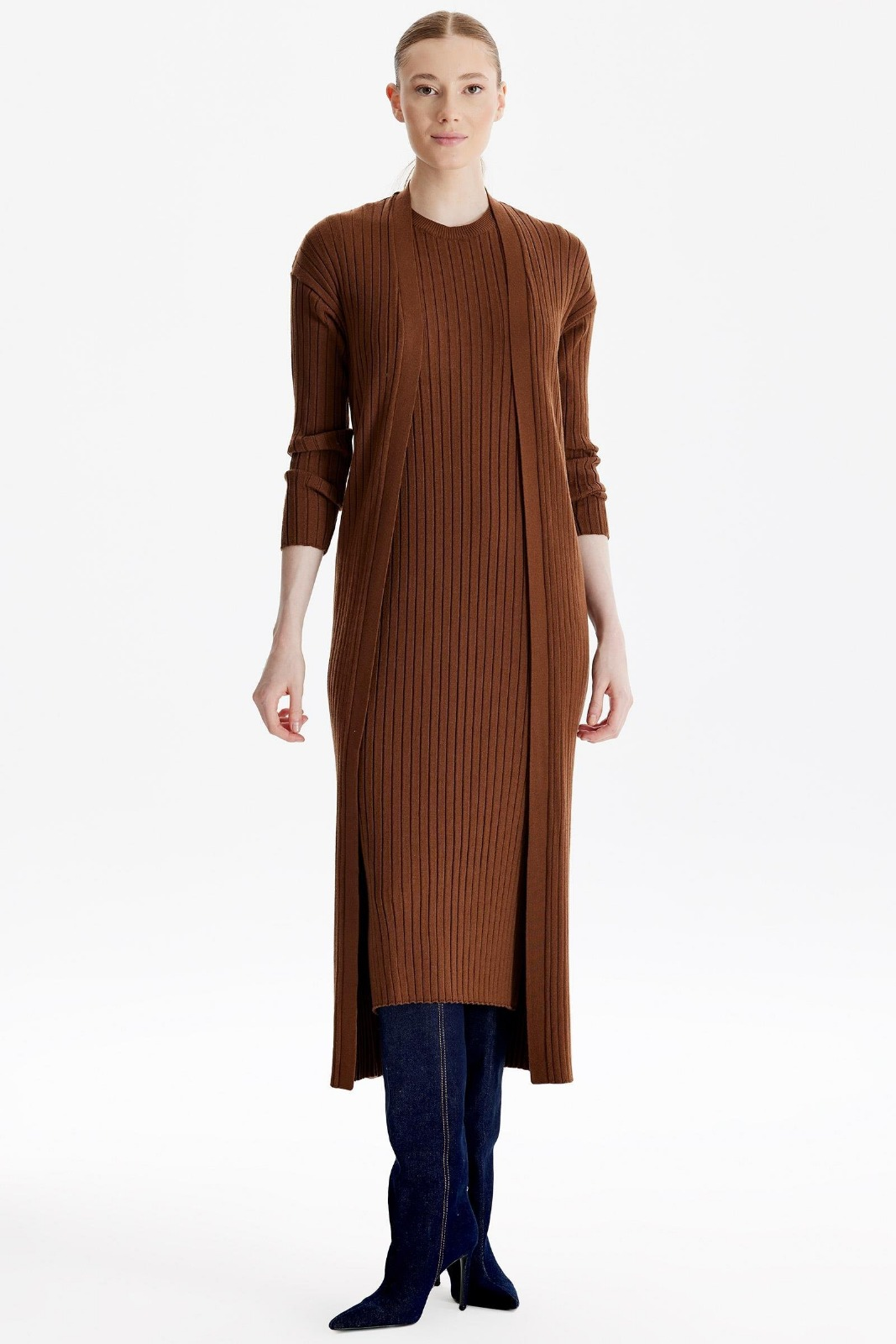 21598 HIRKA KOMBİNLİ TRİKO ELBİSE