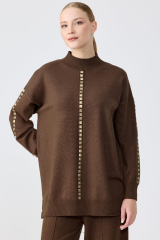 22005 ŞERİT TAŞ İŞLEMELİ TRİKO PANTOLONLU TAKIM