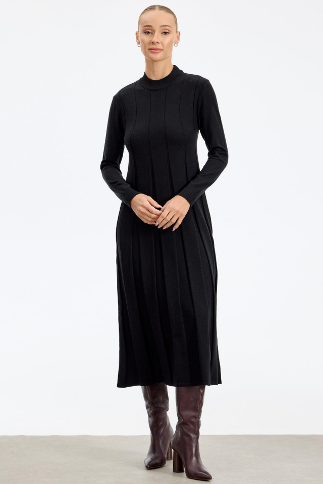 21605 KALIN PİLİSELİ TRİKO ELBİSE