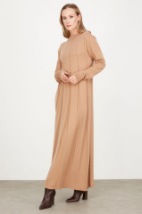 21605 KALIN PİLİSELİ TRİKO ELBİSE