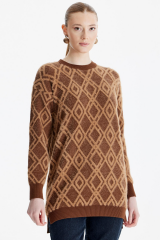 21614 DESENLİ SIFIR YAKA TRİKO TUNİK