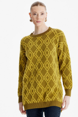 21614 DESENLİ SIFIR YAKA TRİKO TUNİK