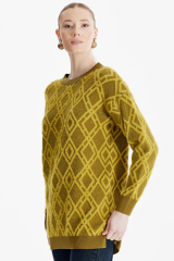 21614 DESENLİ SIFIR YAKA TRİKO TUNİK