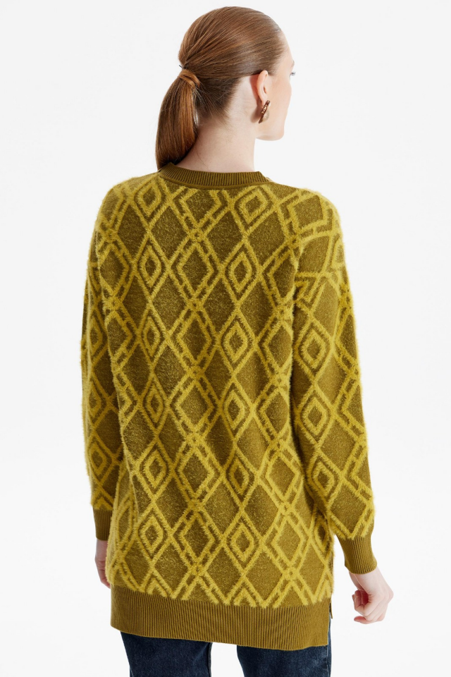 21614 DESENLİ SIFIR YAKA TRİKO TUNİK