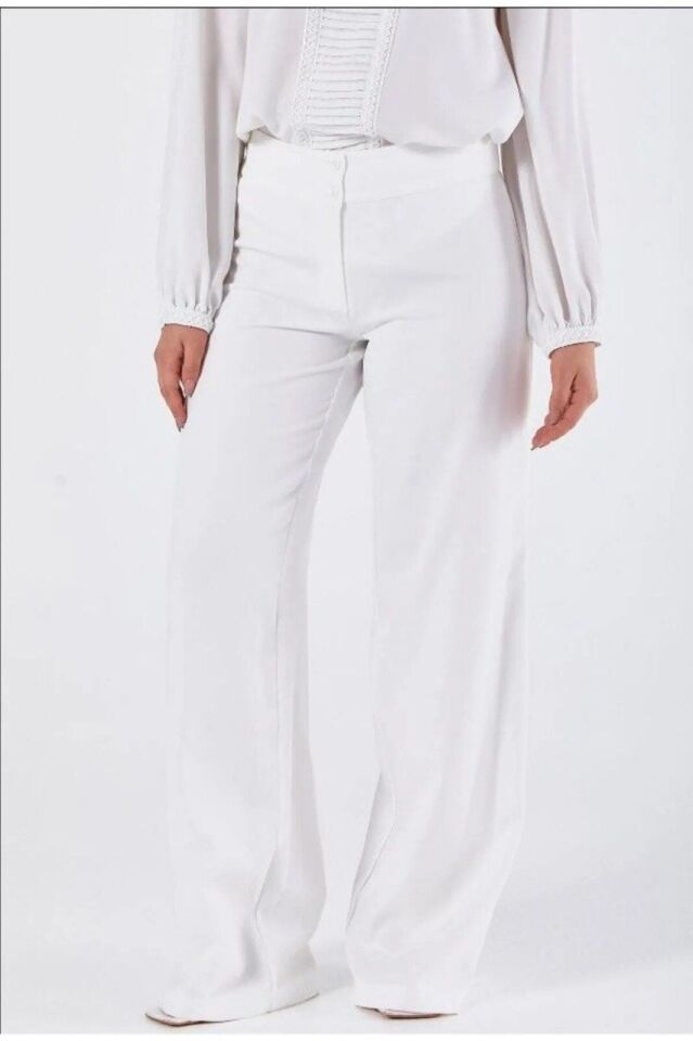 59056 ÖNDEN ÇİFT DÜĞMELİ BOL PAÇA PANTOLON QYS PANTOLON 59056 #23-04# 46 - LACİVERT
