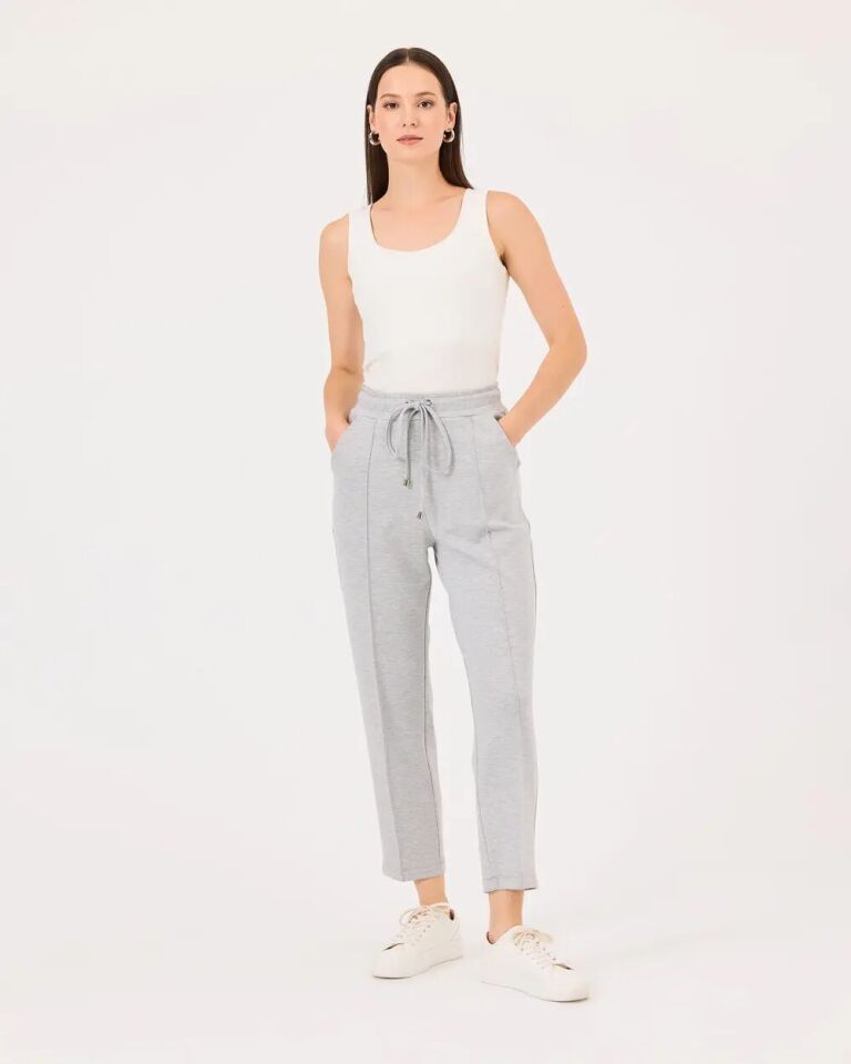 10004 BELİ BAĞLAMALI VE LASTİKLİ CEPLİ GÜNLÜK PANTOLON QKS