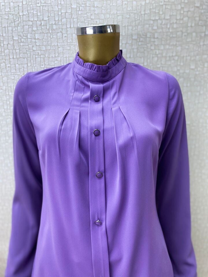 QYS 1021 ÖNÜ DÜĞMELİ PİLELİ GÖMLEK #22-05#