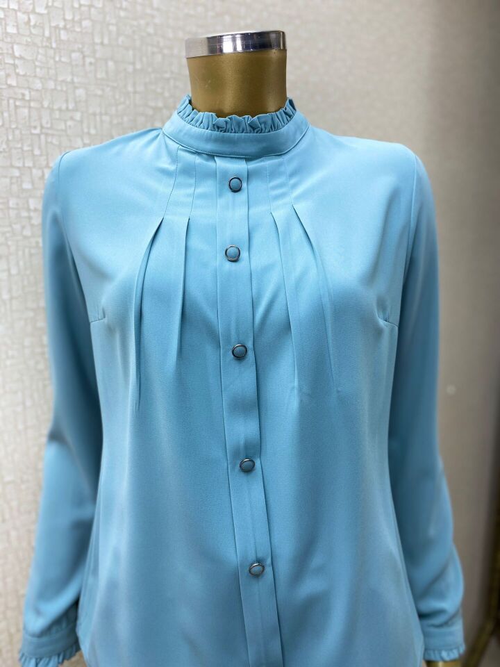 QYS 1021 ÖNÜ DÜĞMELİ PİLELİ GÖMLEK #22-05#