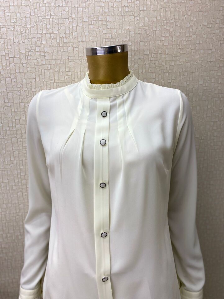 QYS 1021 ÖNÜ DÜĞMELİ PİLELİ GÖMLEK #22-05#