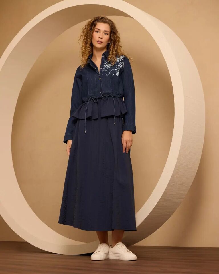 1003 ÖNDEN ÇIT ÇIT KAPAMALI FERMUARLI JEAN CEKET QKS