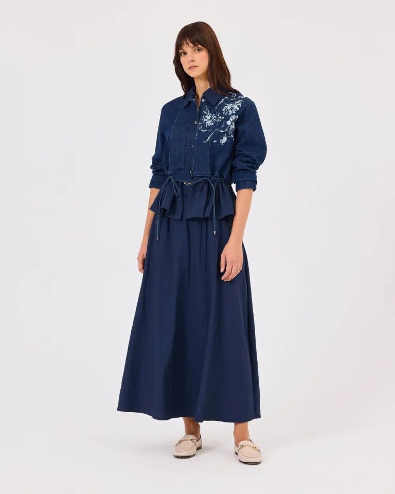 1003 ÖNDEN ÇIT ÇIT KAPAMALI FERMUARLI JEAN CEKET QKS