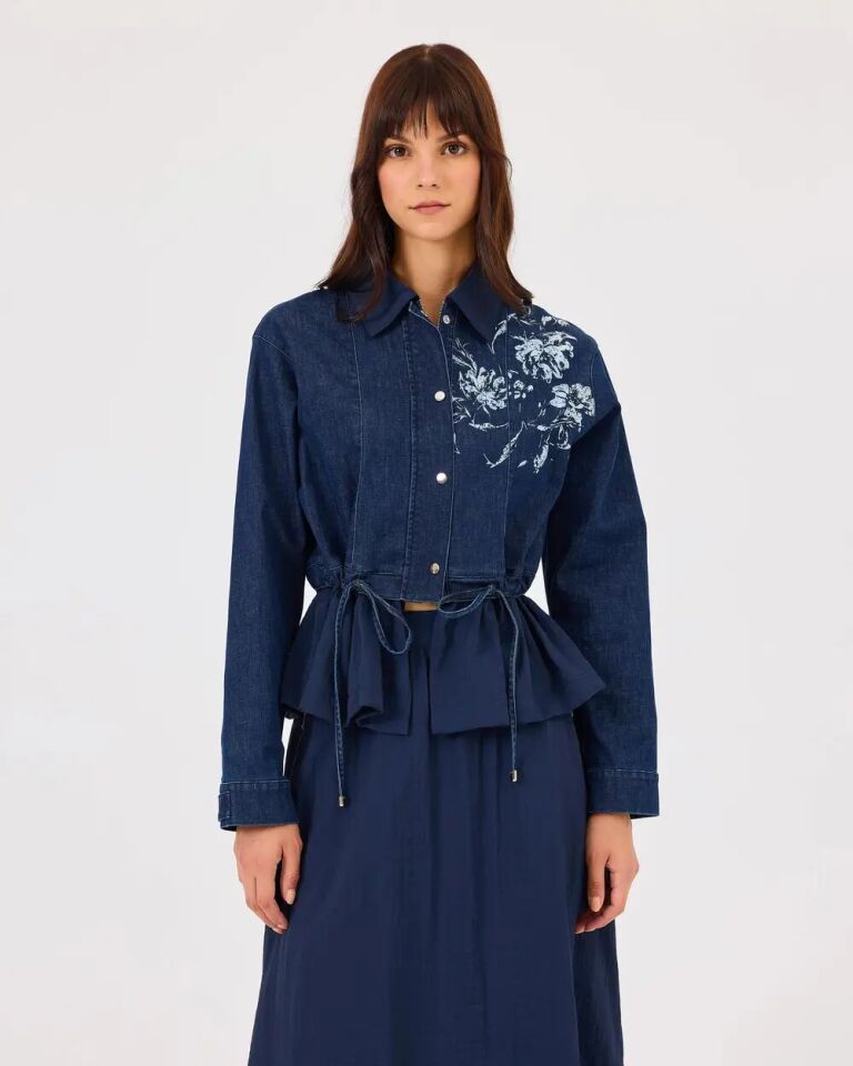 1003 ÖNDEN ÇIT ÇIT KAPAMALI FERMUARLI JEAN CEKET QKS