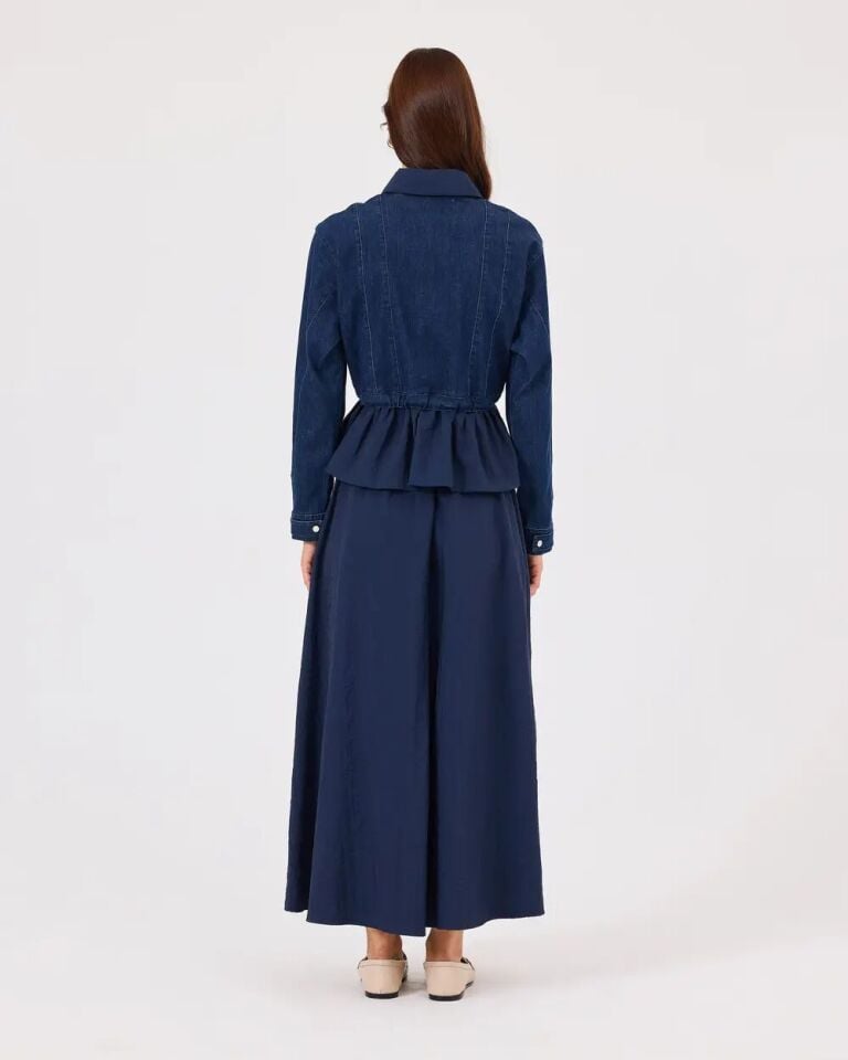 1003 ÖNDEN ÇIT ÇIT KAPAMALI FERMUARLI JEAN CEKET QKS