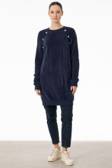 21586 REGLAN KOLLU DÜĞME DETAYLI MİNK TUNİK