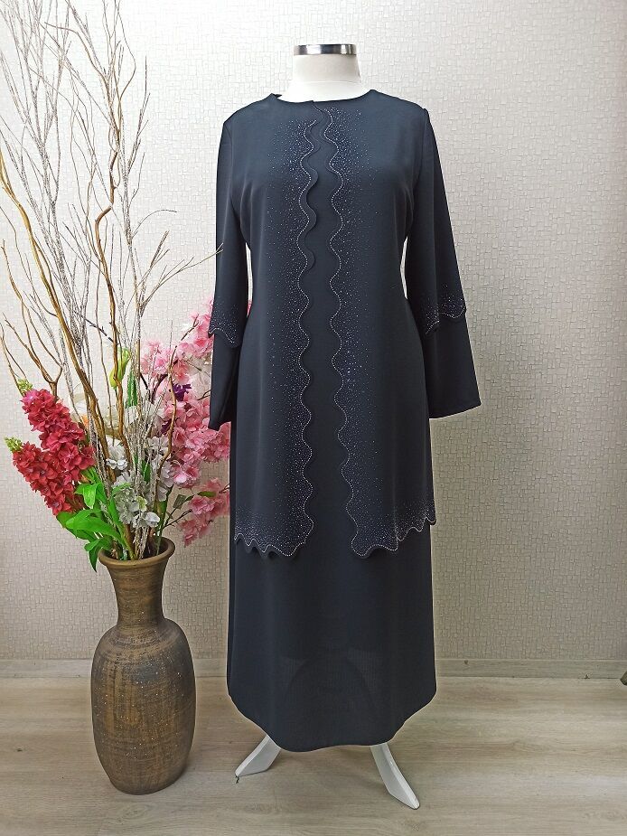 QYS 4031 TAŞLI LAZER ELBİSE #22-05#