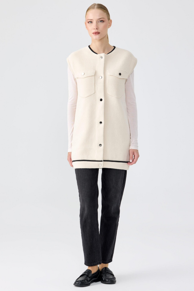 22019 CEP DETAYLI TRİKO YELEK