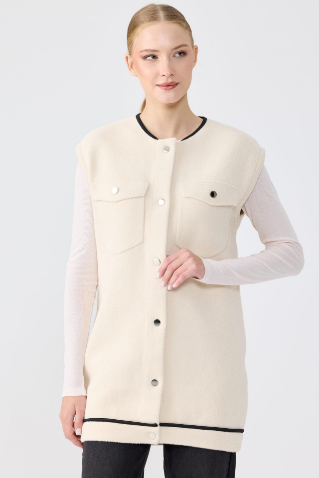 22019 CEP DETAYLI TRİKO YELEK