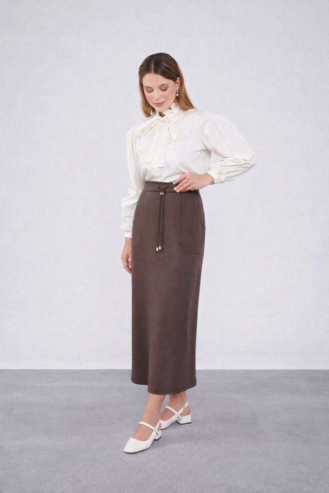 SZ-5472 ELENNA CEP.DÜĞ. ÇAN ETEK #12-25# 38 - Kahverengi
