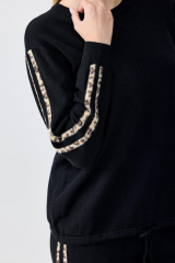 22017 LEOPAR ŞERİTLİ PANTOLONLU TRİKO TAKIM