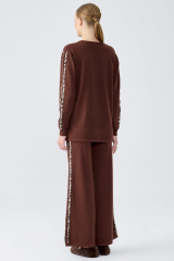 22017 LEOPAR ŞERİTLİ PANTOLONLU TRİKO TAKIM