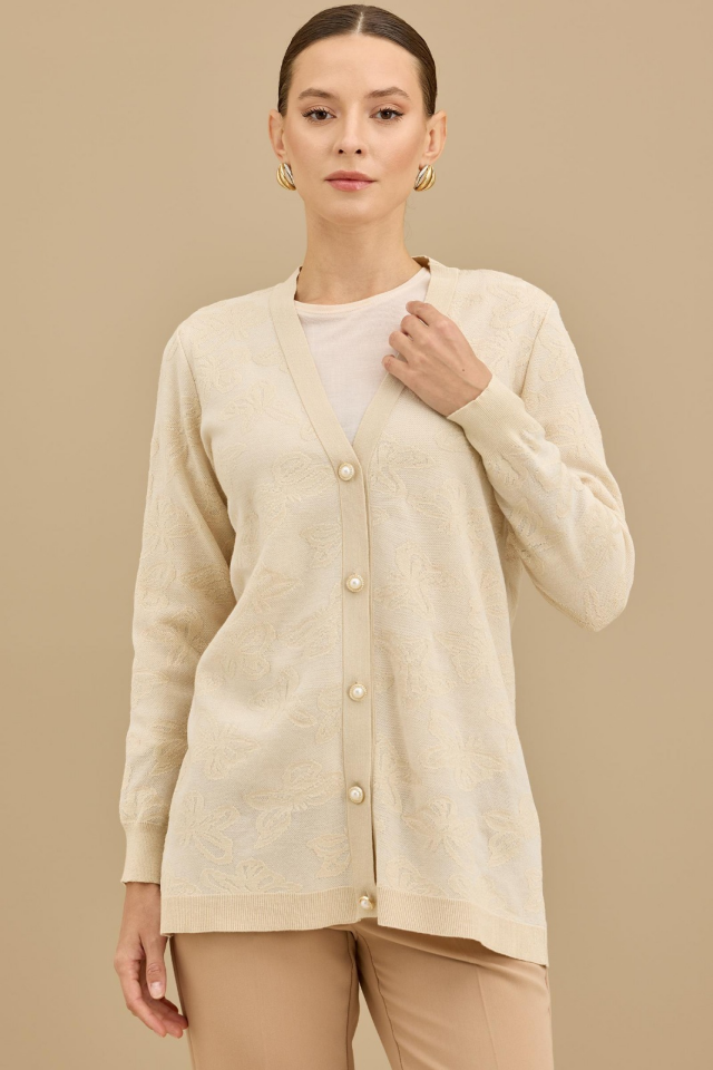 21853 SİMLİ ÖNDEN DÜĞMELİ HIRKA