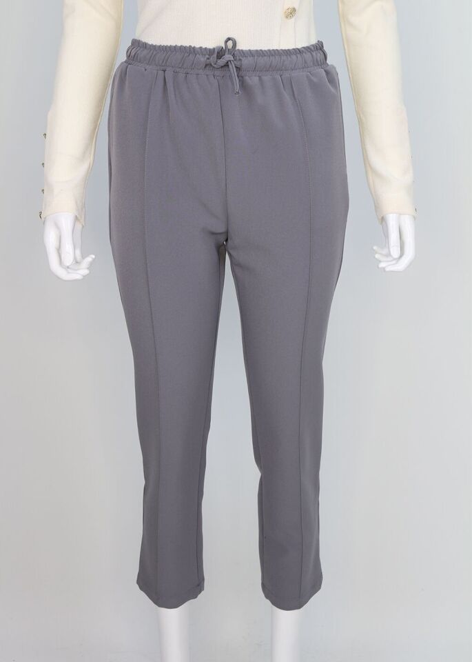 59020 BELİ LASTİKLİ CEPLİ KLASİK DAR PAÇA PANTOLON QYS 59020 PANTOLON #23-093 46 - yeşil