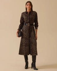 10008 ÖNDEN VE YANDAN DÜĞMELİ LEOPAR TUNİK 10002521310008