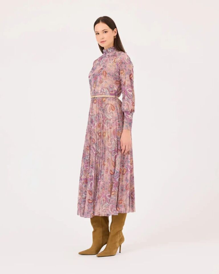 10009 BELİ KEMERLİ ŞIK ELBİSE QKS