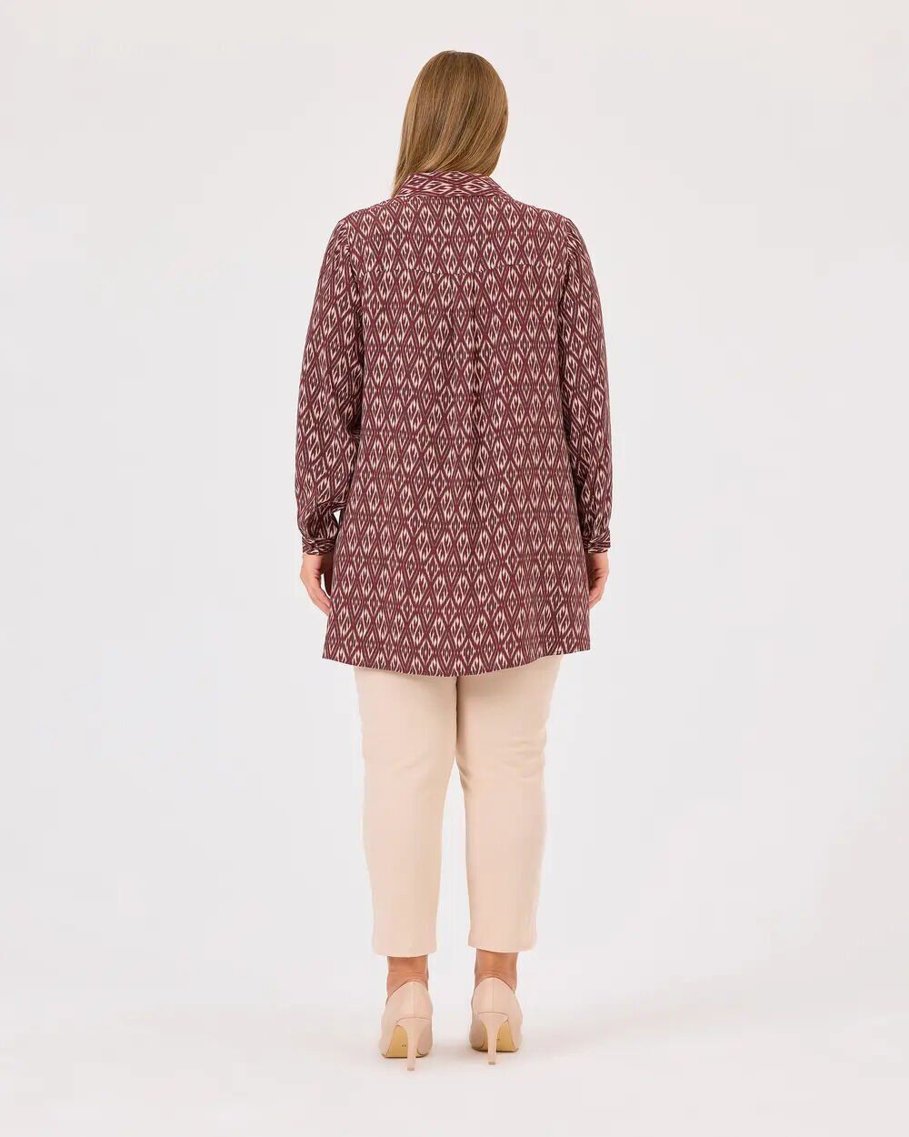 4005 ÖNDEN DÜĞMELİ DESENLİ ŞIK TUNİK QKS