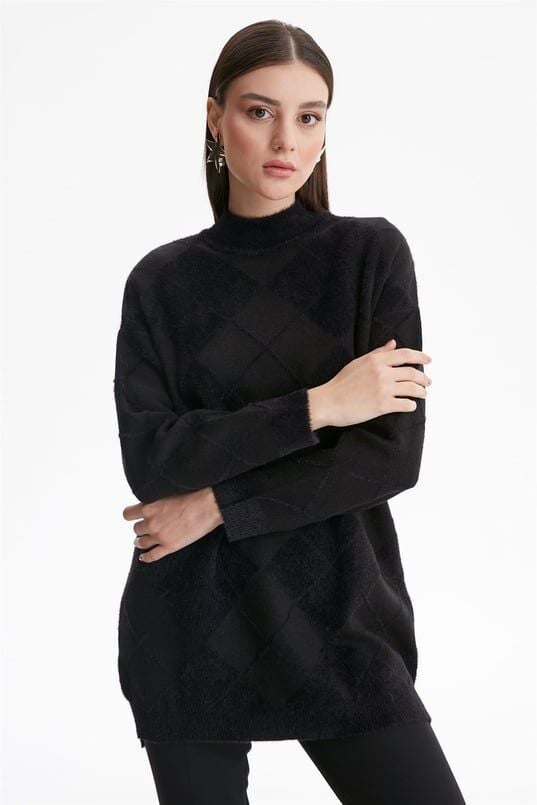 21328.1 BAKLAVA DESENLİ MİNK TUNİK QKS