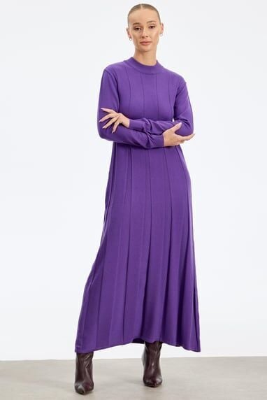 21605.1 KALIN PİLİSELİ TRİKO ELBİSE QKS