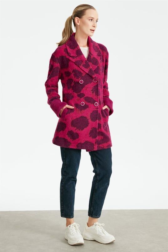 1539.01 KRUVAZE ÖNÜ DÜĞMELİ DESENLİ HIRKA QKS