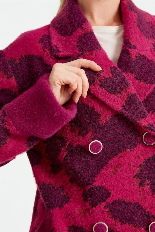 1539.01 KRUVAZE ÖNÜ DÜĞMELİ DESENLİ HIRKA QKS