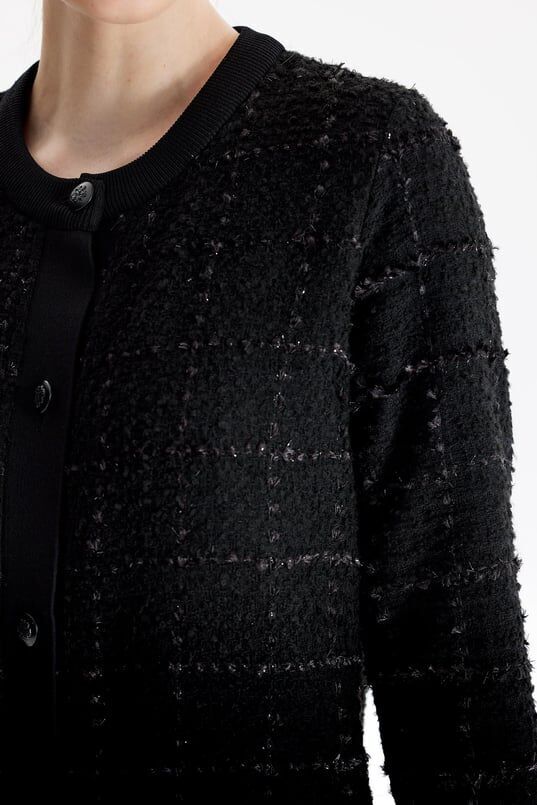 1696.01 SIFIR YAKA ÖNDEN DÜĞMELİ TUVİD DOKUMA HIRKA QKS