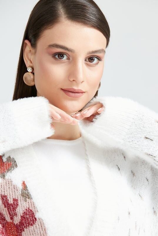 7084.01 ÇİÇEK DESENLİ HIRKA QKS