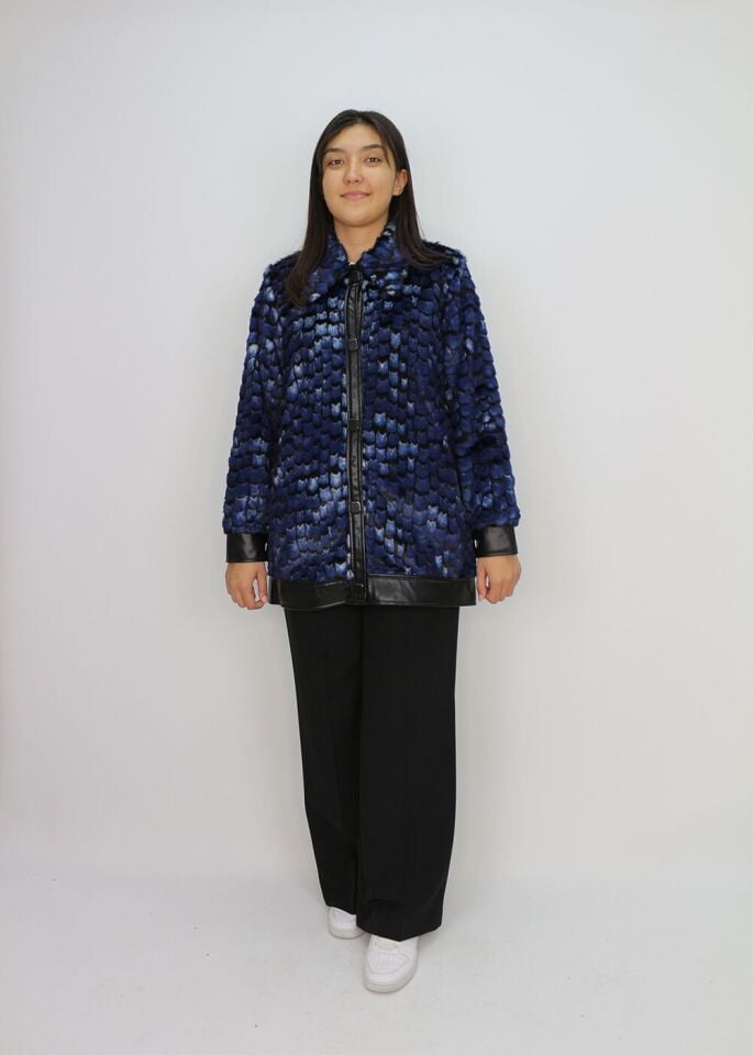 1707.01 POLO YAKALI ÖNDEN ÇITÇITLI KÜRK MONT QKS