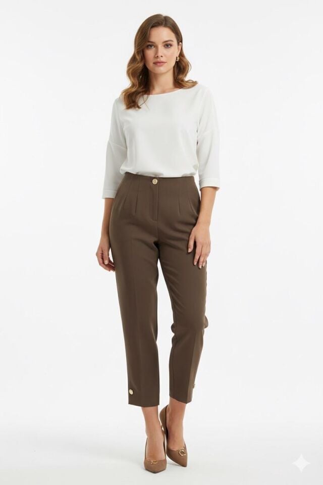 SZ-5566 PARADİSE PAÇA DÜĞME PENSLİ PANTOLON #12-25#