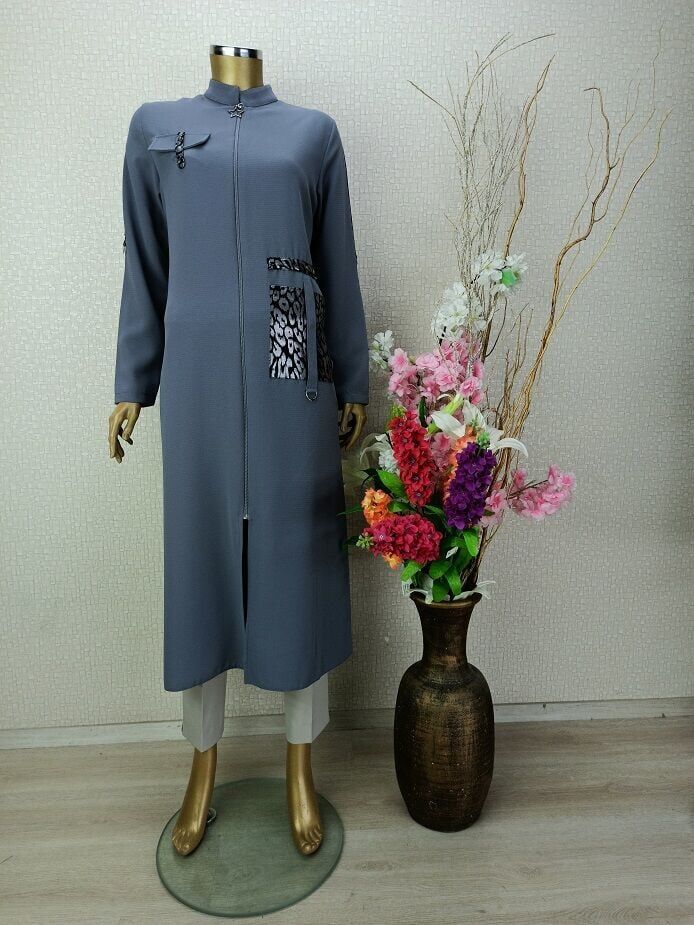 5126CEBİ DESENLLİ FERMUARLI HAKİM YAKA KAP QYS KAP 5126 #22-09#