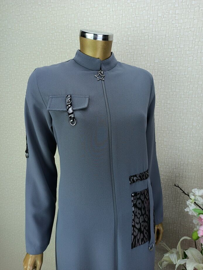 5126CEBİ DESENLLİ FERMUARLI HAKİM YAKA KAP QYS KAP 5126 #22-09#