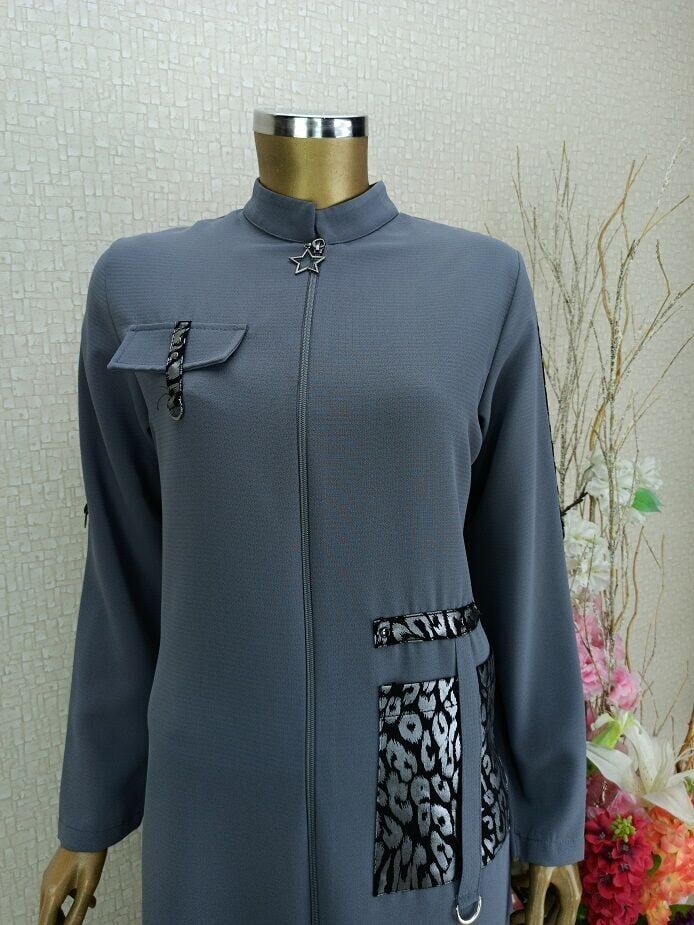 5126CEBİ DESENLLİ FERMUARLI HAKİM YAKA KAP QYS KAP 5126 #22-09#